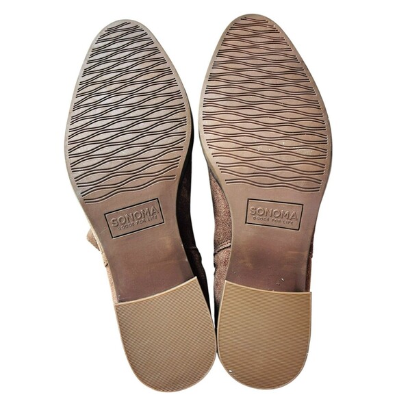 NEW Sonoma Suede Leather Booties 9 M Sonya Taupe Beige Shoes Western Vibe NWT - Picture 10 of 10